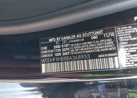 2011 Mercedes-Benz E 350 4Matic from USA, damaged, VIN WDDHF8HB8BA368953